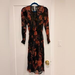 Zara size xs sheet midi dress